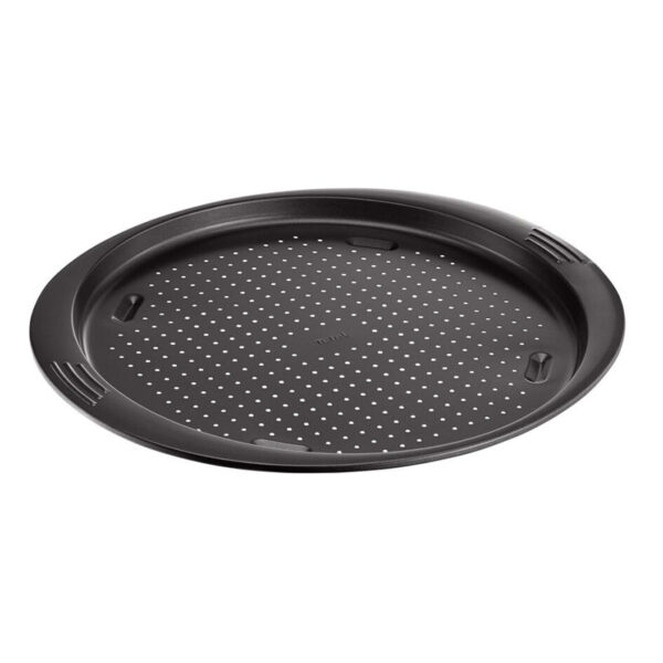 Tefal Easy Grip Pizza Pan Round 34 Cm Carbon Steel Easy Handling Large Handles Non-Stick Coating Easy Release Easy Cleaning Dark Grey J1629045