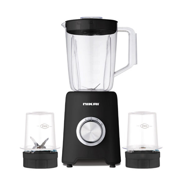 Nikai Blender 1.5L With Dry &Amp; Grinder Mill 600W Jar Capacity 2 Speeds Pulse Function Unbreakable Pc Jar Stainless Steel Blades  Mixing &Amp; Juicing - Nb2900Na1