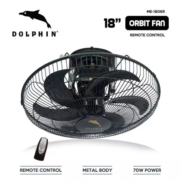 Dolphin Orbit Fan 18&Quot; 70W Power With Remote Control Me-1806R
