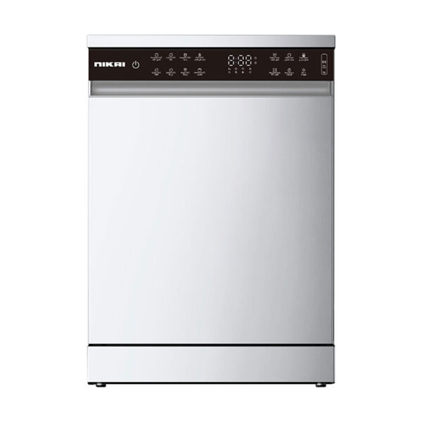 Nikai Dish Washer 60Cm Semi Built 14 Plates Free Standing 8 Programs Ndw158Ss - Gray Color