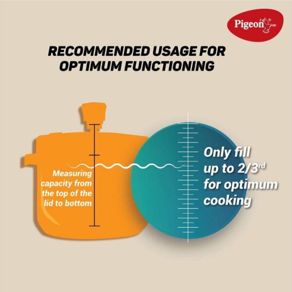 Pigeon Pressure Cooker 12L 106 Deluxe Aluminium Outer Lid Gas Stove Compatible Ergonomically Designed Handle Pancake Pan Flat Pan Dosa Pan Pp12