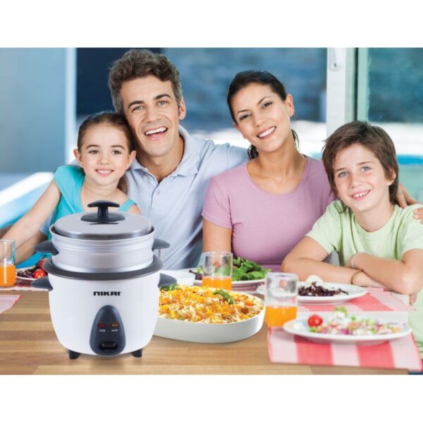 Nikai Rice Cooker 1L 400W Detachable Power Cord Non Stick Teflon Top Steamer Keep Warm Function Nr701A