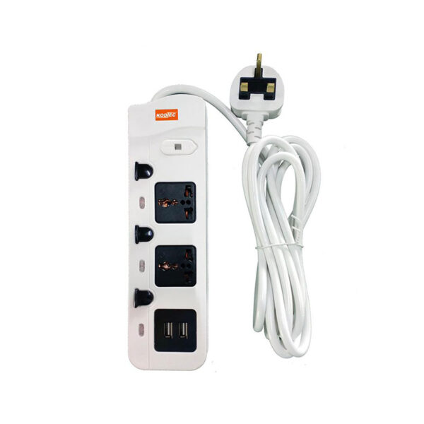 Kodtec Extension 3M 3-Way 2Usb Ports Kt-1523Et
