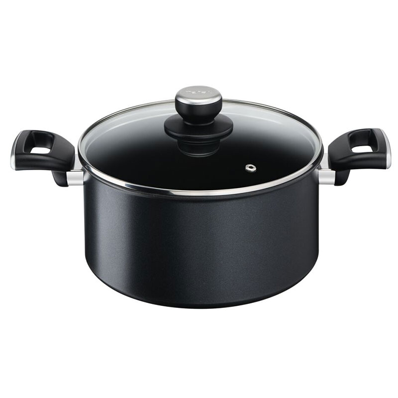 Tefal Unlimited Stewpot 24 Cm All Hobs Titanium Non Stick Anti Scratch Safe Non Stick G6 Unlimited Round Saucepan Pan Cast Aluminum G2554602