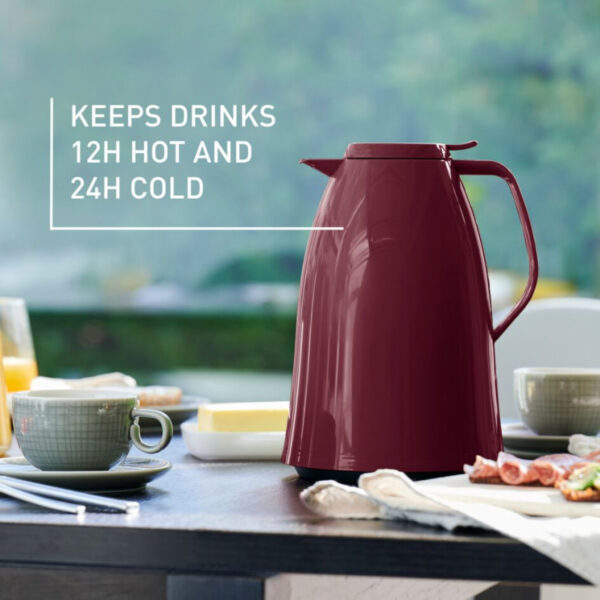 Tefal Mambo Jug Red 1 Liter Insulated Thermos Vacuum Flask Plastic-Polypropylenex (Pp) Glass Liner K3039112
