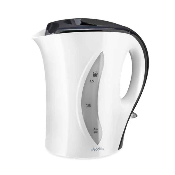 Decakila Kettle 1.7L Electric Jug 2200W Plastic Automatic Shut-Off Boil Dry Protection With Detachable Filter In Spout Cord-Storage &Amp; Anti-Slip Feet Design Kekt027W