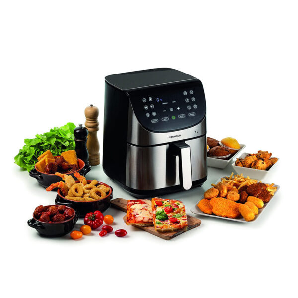 Kenwood Digital Air Fryer Xxxl 7L 2.8Kg 1800W With Max Crisp Function Recipe Book Rapid Hot Air Circulation For Frying Grilling Broiling Roasting Baking And Toasting Hfm80.000Ss