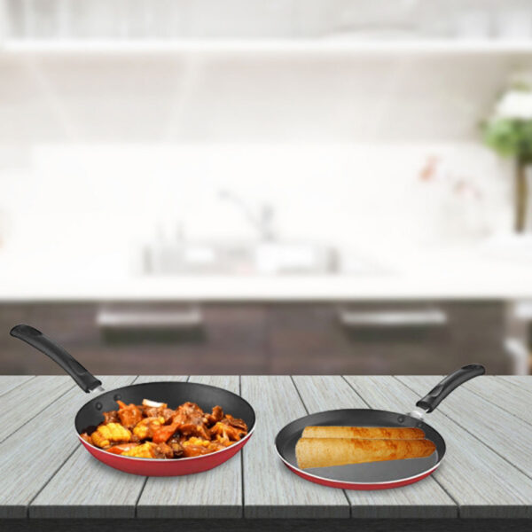 Pigeon Aluminium Non Stick Flat Tawa Forged 27Cm Non Induction Base All Stove Compatible 280 Special