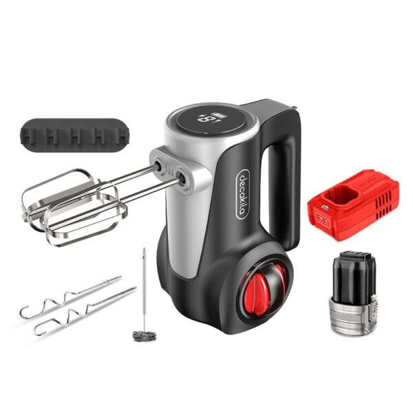 Decakila Hand Mixer 125W 7 Speeds W/ Led Display| 2000Mah Individual Eject Button Self-Stand Design For Storage Convenience Kemx023B