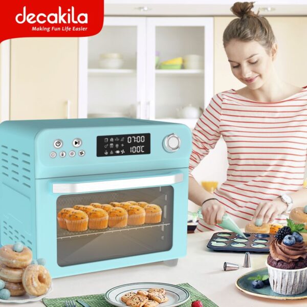 Decakila Air Oven 24L Led 1800W 1 Baking Rack 1 Baking Tray 1 Extraction Rack 1 Chicken Fork Silicone Gloves 1 Keec023L