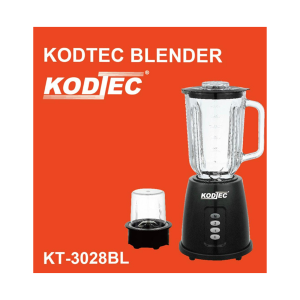 Kodtec Blender 1.5L Glass Jar &Amp; 50Gm Mill Glass Jar 400W Without Filter Kt-3028Bl