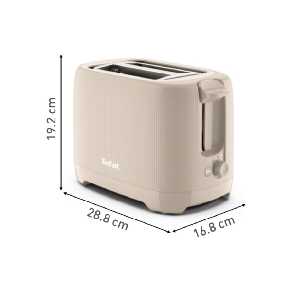 Tefal Morning 2 Slot Toaster 850W With Bun Warmer 7 Browning Levels Stop Function Plastic Body Tt2M1B27