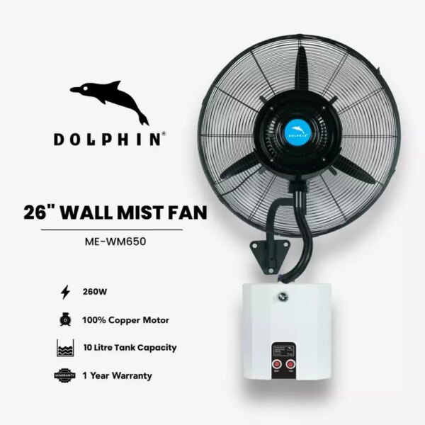 Dolphin Wall Fan 26&Quot; Mist Fan Me-Wm650
