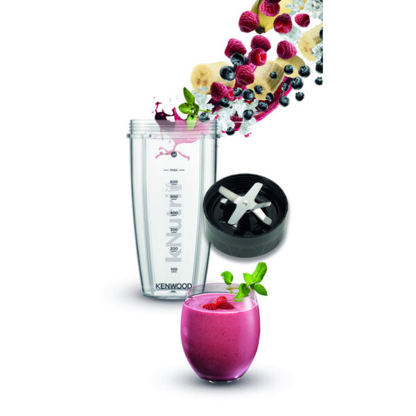 Kenwood Personal Blender 600W Smoothie Blender/Smoothie Maker 600W With 2 X 700Ml &Amp; 600Ml Tritan Smoothie2Go Bottle And Lid Ice Crush Function Bsp70.180Sl