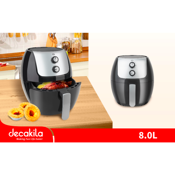 Decakila Air Fryer 8L 1700W Non-Stick Coating With Overheating Protection Low Oil Fryer Keec040B