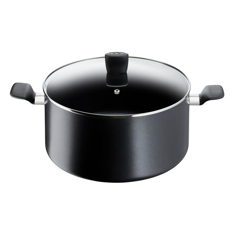 Tefal Super Cook Stew Pot 32Cm + Lid Non Stick Thermo Signal 100% Safe Stew Pan Black Aluminium B4595484