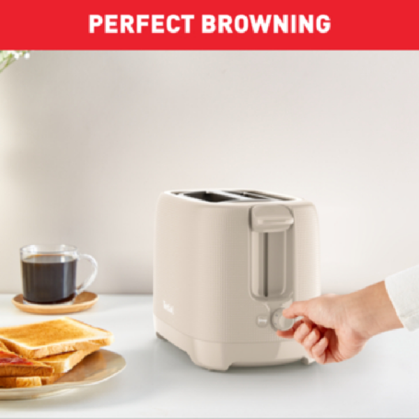 Tefal Morning 2 Slot Toaster 850W With Bun Warmer 7 Browning Levels Stop Function Plastic Body Tt2M1B27
