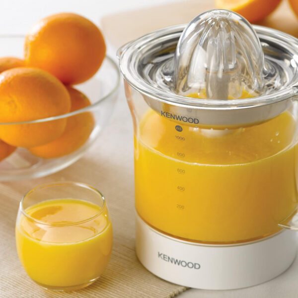 Kenwood Citrus Juicer 40W Juice Extractor with 1L Transparent Juice Jug Stainless Steel Filter Dust Cover 2 Way Rotation Cord Storage for Home Office Restaurant & Cafeteria JE290A