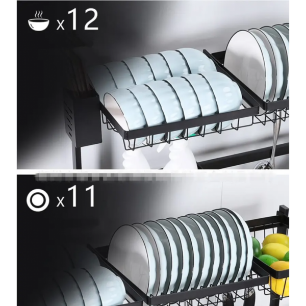 Nadstar Dish Rack Stainless Steel Kitchen Drying Rack Extendable Over The Sink Hp93-093