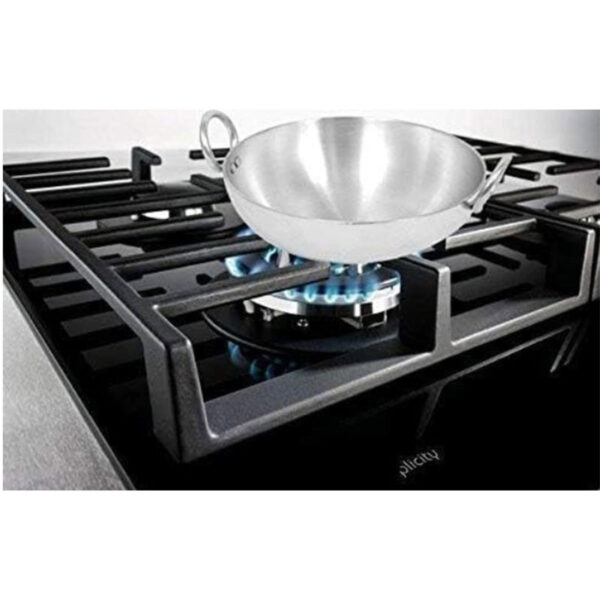 Nadstar Aluminium Karai 14&Quot; No7 Heavy Base Aluminum Kadai Deep Frying Kadai With Handle For Kitchen