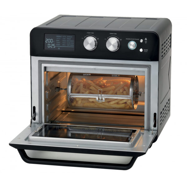 Kenwood Toaster Oven + Air Fryer 2-In-1 25L - Oven Toaster Grill With Large Capacity Rotisserie Function For Frying Roasting Grilling Broiling Baking Browning Defrosting Heating Moa25.600Bk