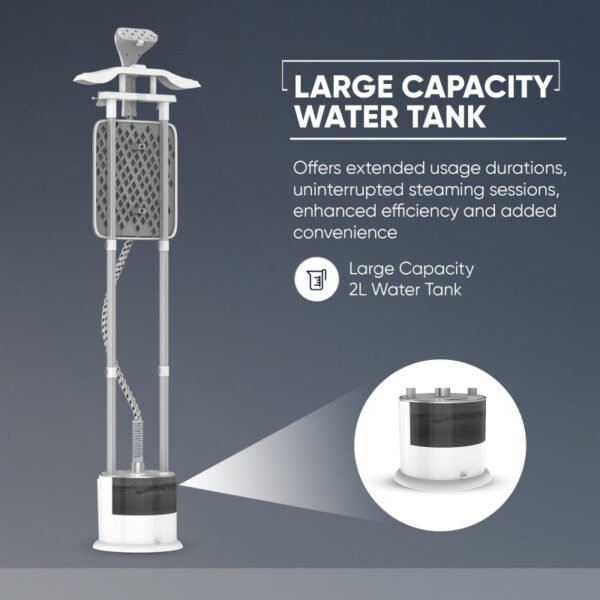 Nikai Garment Steamer 2000W 10 Steam Levels 55 Min Continues Steam 2L Tank 2-In-1 Double Aluminium Extendable Poles &Amp; Ironing Board Ngs892Ab