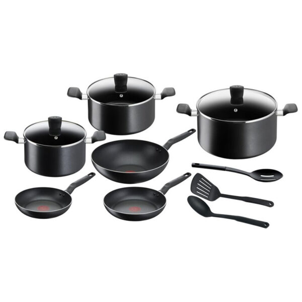 Tefal Super Cook Cookware Set 12Pcs Non Stick Thermo Signal 100% Safe Aluminium Frying Pan &Amp; Cooking Pot Kitchen Utensil Set B459Sc84