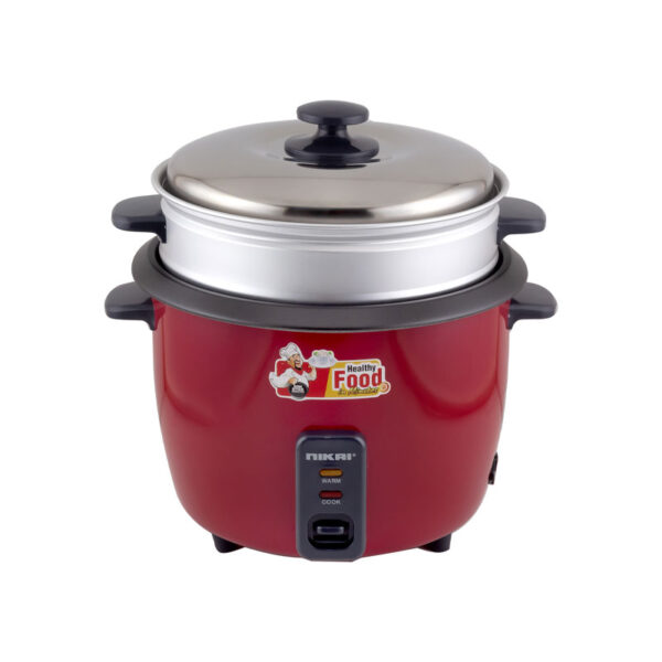 Nikai Rice Cooker 1.8L Nonstick 700W Thermostat Control Detachable Power Cord Non-Stick Teflon Coated Inner Pot Aluminum Steamer Keep Warm Function Nr672N1