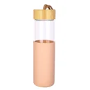 Glass Bottle 650ML Water Bottle Reusable Bottle with Bamboo Lid & Cover 9113-650
