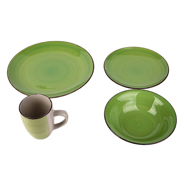 Nadstar Dinner Set 16Pcs Porcelain Mug 4Pcs  Plate 4Pcs  Bowl 4Pcs  Soup Plate 4Pcs 2023023