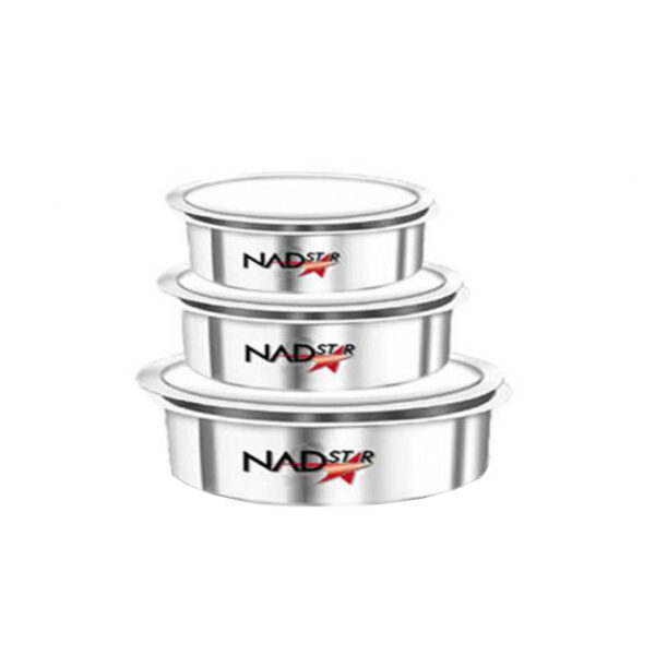 Nadstar Aluminum Sufuria 3Pcs With Lid 16-18-20 Cookware Set Tope Cooking Pot With Lid And Handle For Commercial Use - Kitchen Heavy Duty