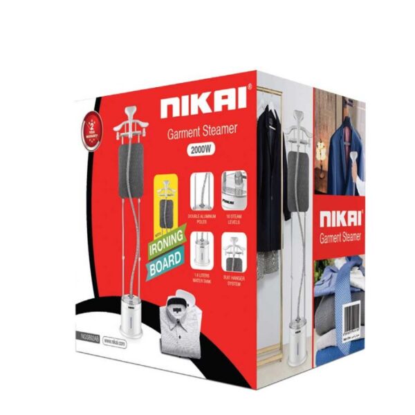 Nikai Garment Steamer 2000W 10 Steam Levels 55 Min Continues Steam 2L Tank 2-In-1 Double Aluminium Extendable Poles &Amp; Ironing Board Ngs892Ab