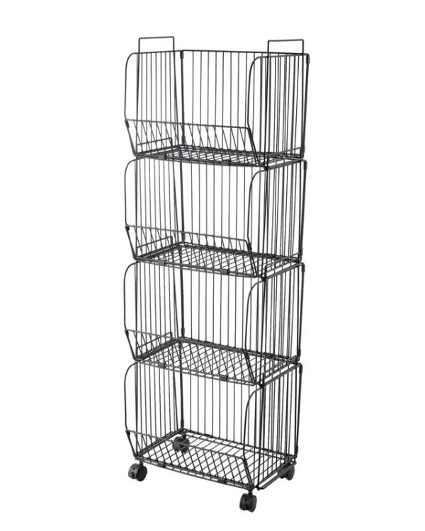 Nadstar Storage Rack Stainless Steel 3 Layers With Wheels Kitchen Standing Storage Rack Hp22-029H