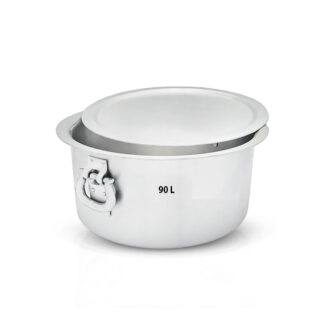 Nadstar Aluminium Sufuria 90L with Lid & Handle 11.5KG Gauge 8 Aluminium Tapela  Patila with Handles Commercial Tope No.46