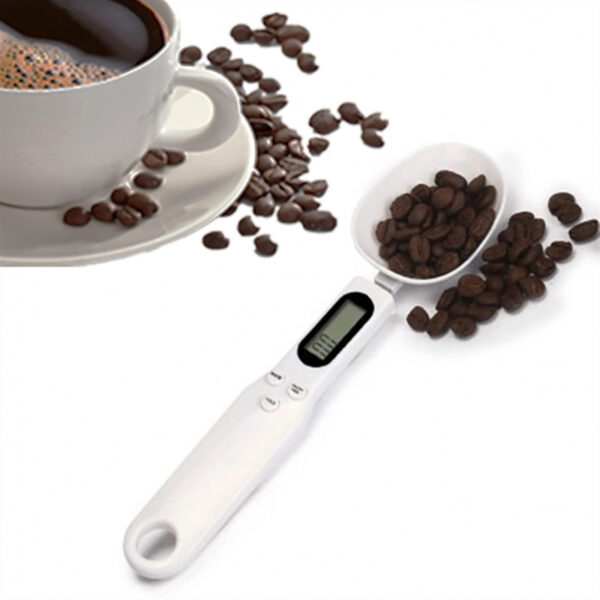 Electronic Digital Kitchen Measuring Spoon Scale 500G/0.1G Used For Milk Tea Flour Spices And Seasoning With Lcd Display White