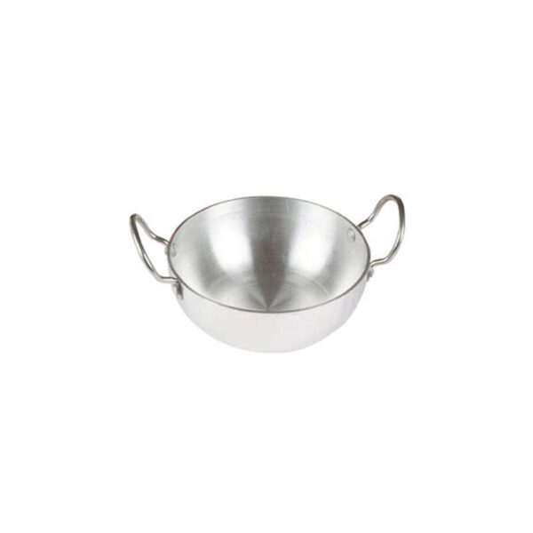 Nadstar Aluminium Classic Karai 7.30&Quot; No2 Heavy Base Aluminum Kadai Deep Frying Kadai With Handle For Kitchen