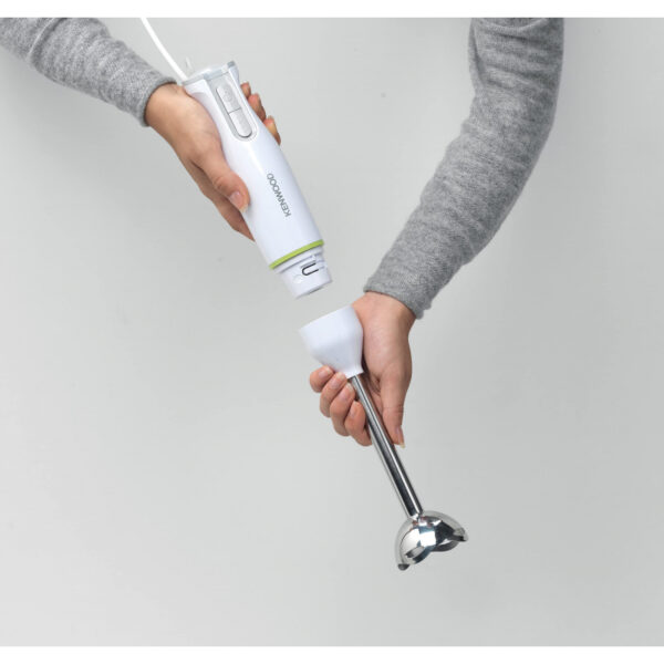 Kenwood Hand Blender Metal Wand 600W Stick With Graduated Beaker Turbo Function Removable For Easy Cleaning Hbm02.001Wh