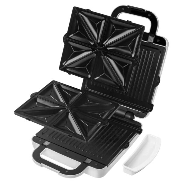 Kenwood Sandwich Maker 1300W 4 Slots 2-In-1 Sandwich Maker &Amp; Grill (180° Open Flat For Using As A Griddle) With 2 Sets Of Non Stick Multifunctional Plates For Grilling And Toasted Sandwiches Smp94.A0Wh
