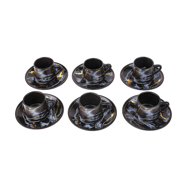 Nadstar Porcelain Cup &Amp; Saucer Golden Print Tea Coffee Cups 0035-1/2