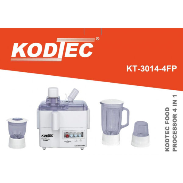 Kodtec Food Processor 4In1 350W 1.5L Blender Chopper Grinder And Juicer Kt-3014-4Fp