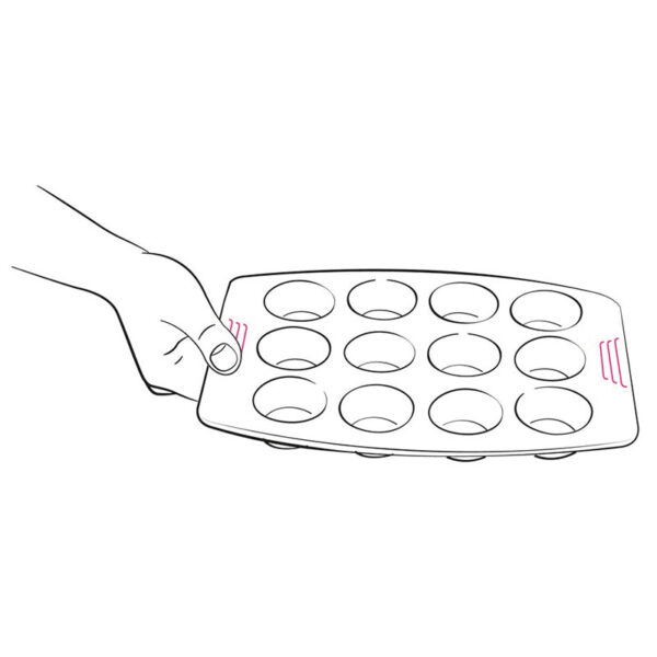 Tefal Easy Grip Baking Mold 12 Muffins 26.5X39.5 Cm Carbon Steel Easy Handling Large Handles Non-Stick Coating Easy Release Easy Cleaning Dark Grey J1625745