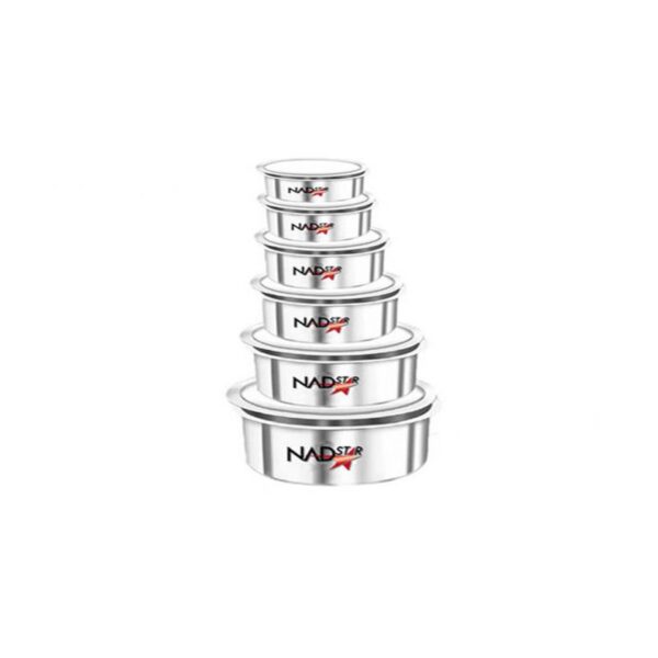 Nadstar Aluminum Sufuria 6Pcs With Lid 14-16-18-20-22-24 Cookware Set Tope Cooking Pot With Lid For Commercial Use - Kitchen Heavy Duty