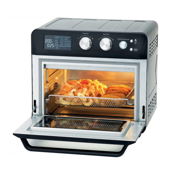 Kenwood Toaster Oven + Air Fryer 2-In-1 25L - Oven Toaster Grill With Large Capacity Rotisserie Function For Frying Roasting Grilling Broiling Baking Browning Defrosting Heating Moa25.600Bk