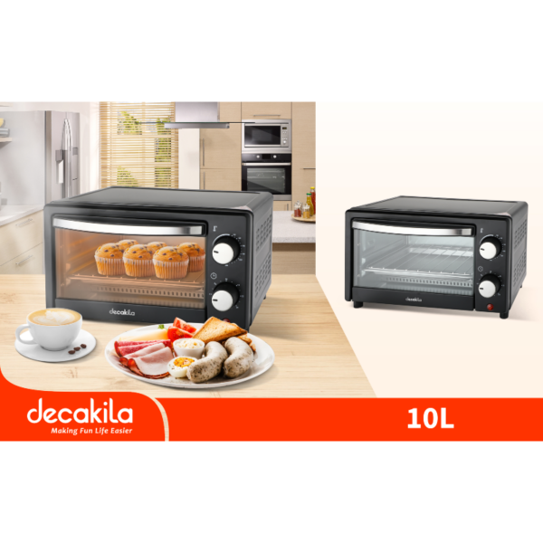 Decakila Toaster Oven 10L 650W 2In1 Adjustable Temperature Control Mini Oven Breakfast Maker Keev007B