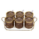 Nadstar Seasoning Pots 6pcs Set Condiment Pots Food Container with Lids and Spoons ST0606-1/2