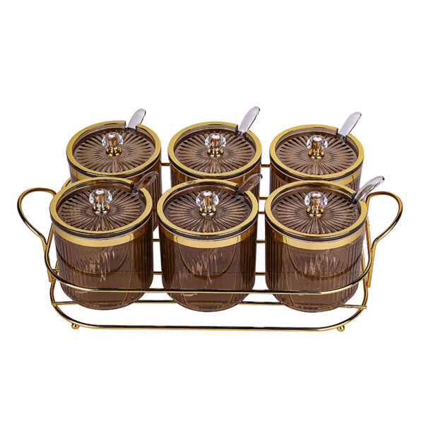 Nadstar Seasoning Pots 6Pcs Set Condiment Pots Food Container With Lids And Spoons St0606-1/2