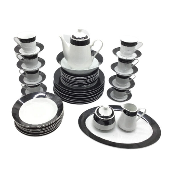 Nadstar Dinner Set 47Pcs Porcelain Black Rspd001
