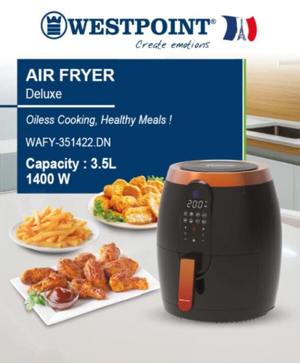 Westpoint Air Fryer With Digital Display 3.5L 1400W Wafy-351422.Dn