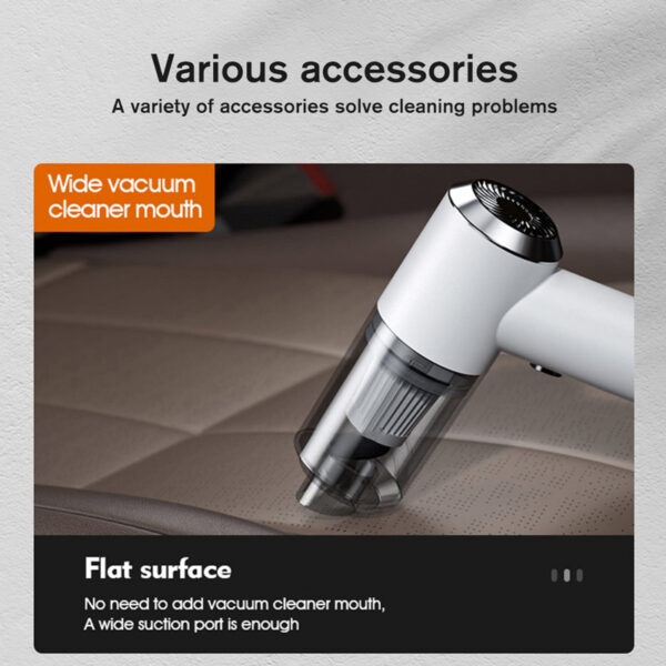Mini Handheld Vacuum Cleaner Automatic Rechargeable For Dust Dirt For Daily Use White