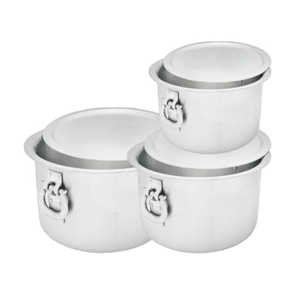 Nadstar Aluminium Sufuria 3Pcs With Lid &Amp; Handle 50L 55L 65L Cookware Set Tope Cooking Pot For Commercial Use - Gauge 8 Kitchen Heavy Duty Tapela
